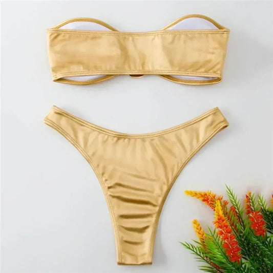 Aurelia Gold Bikini Set