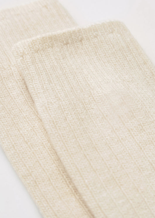 RIBBED KNEE HIGH WOOL SOCKS