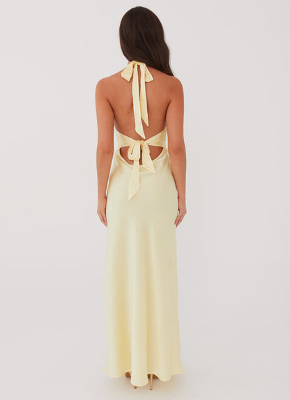 Eliza Satin Halter Dress