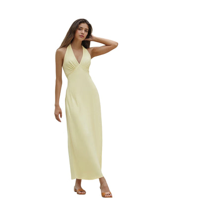 Eliza Satin Halter Dress