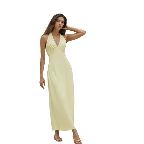 Eliza Satin Halter Dress
