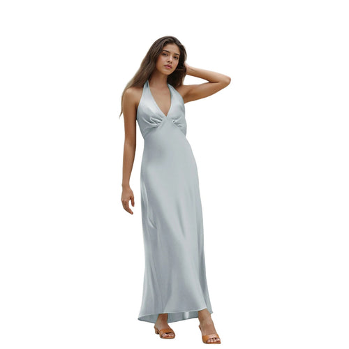 Eliza Satin Halter Dress